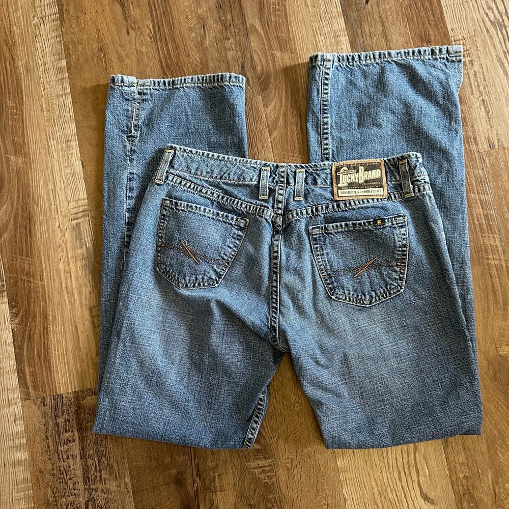 Lucky Brand Denim Dungarees Elite Jeans X Short With Slit Size 6